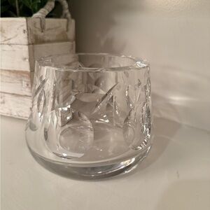Swedish Orrefors Kosta Boda Crystal Small Bowl Signed w/Cherry Pattern Vintage